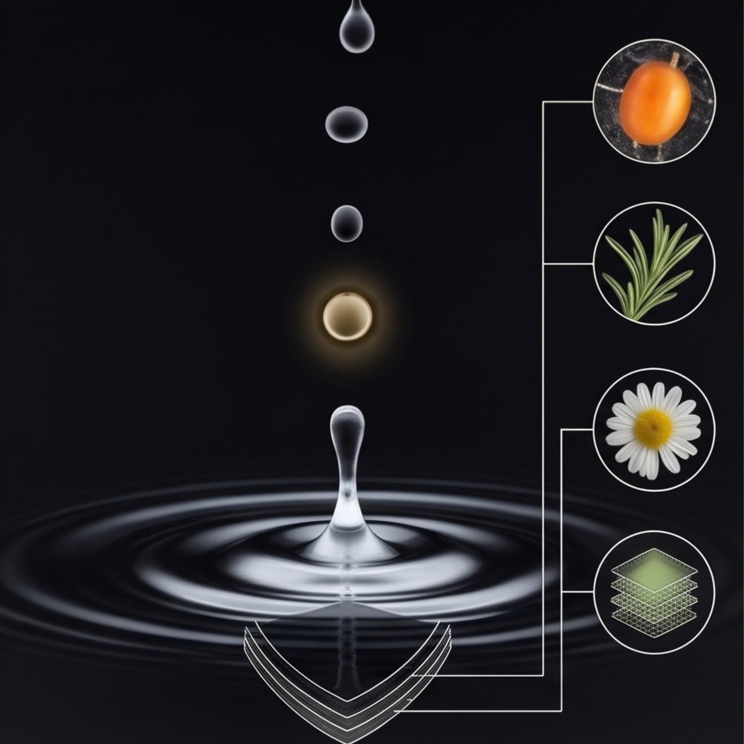 A drop with sea buckthorn, rosemary, and chamomile